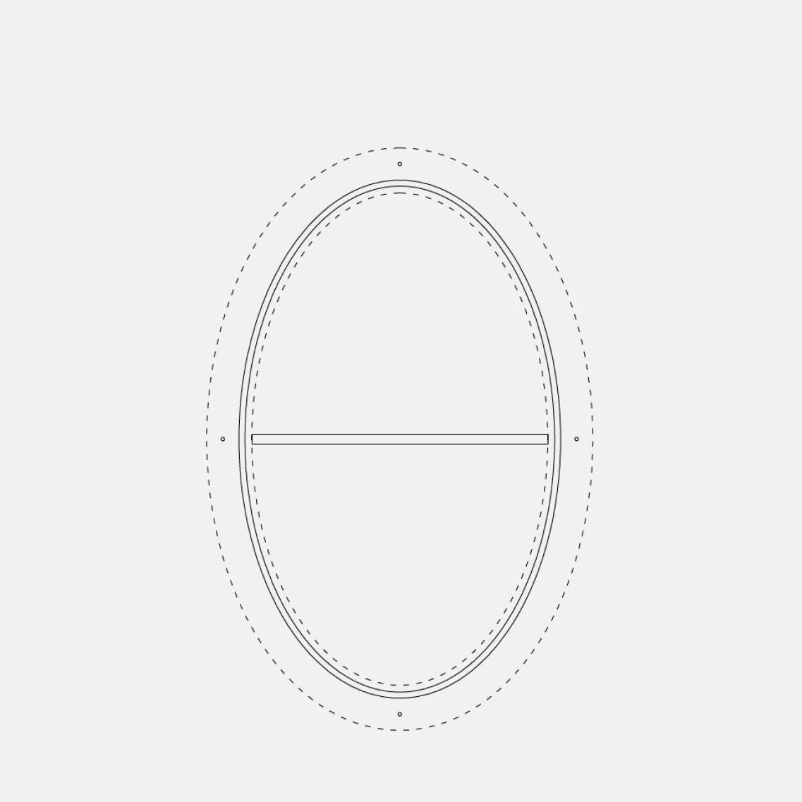 oval steel window with thermal break and single horizontal gridline