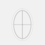 thermally broken oval steel window with 1V 1H grid and insulated glazing
