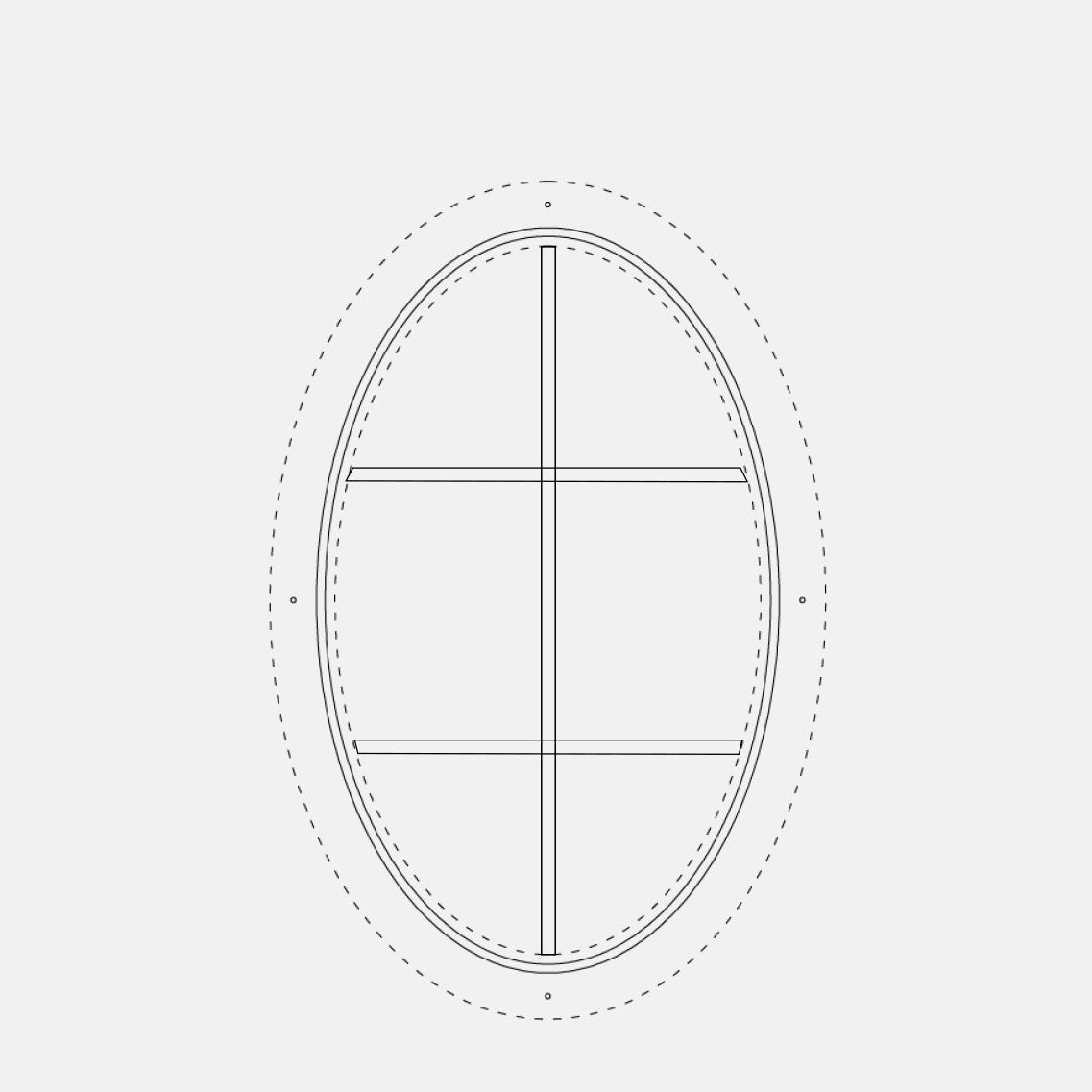 thermally broken oval steel window with 1V 2H grid and dual pane low-e glass