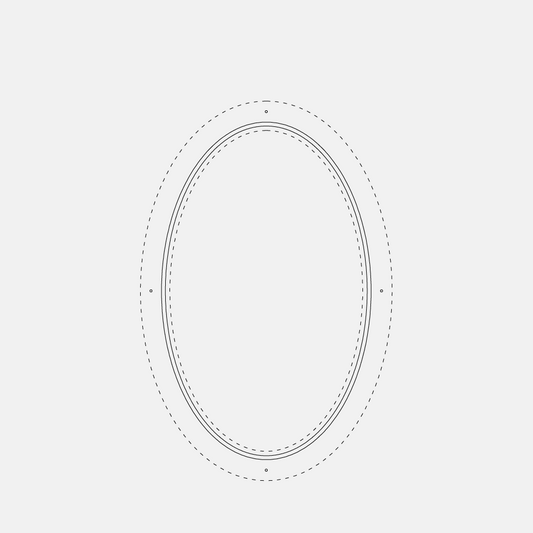Oval window outline on a white background with 'Pinkys' branding.