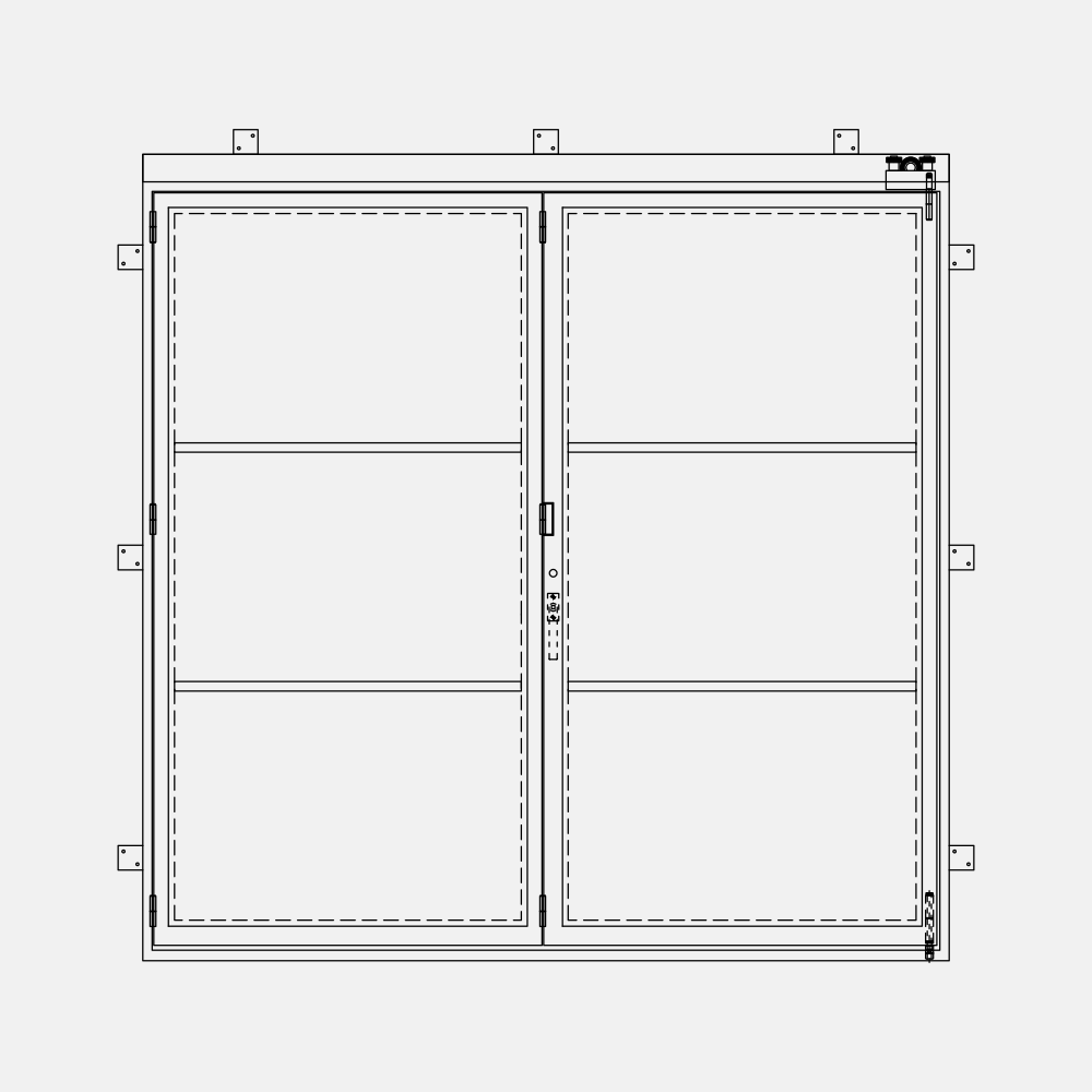 2-Panel Steel Bi-fold doors