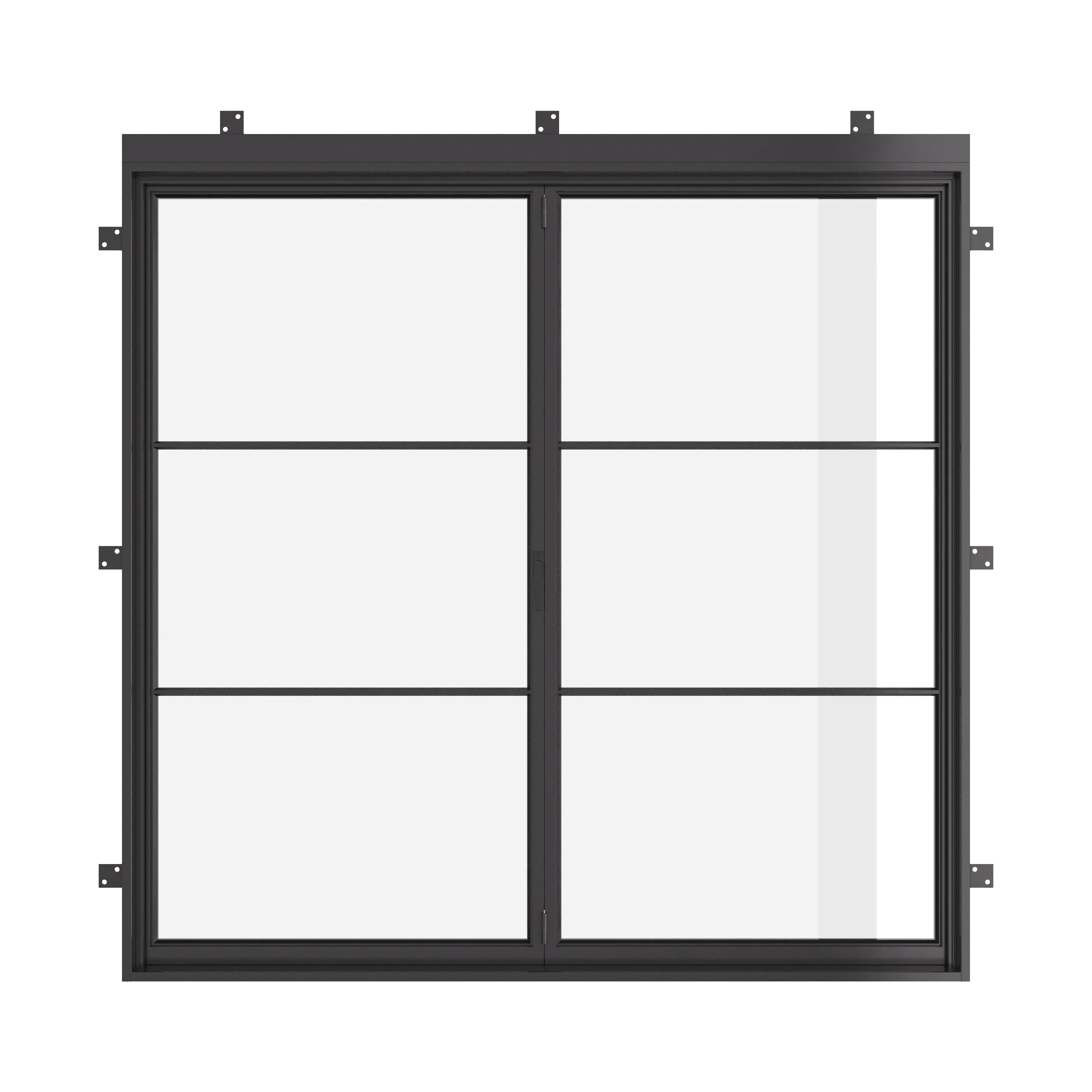 custom two panel bi fold steel door with dual pane tempered glass