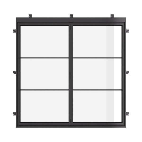 modern two panel bi fold steel door with dual pane tempered glass