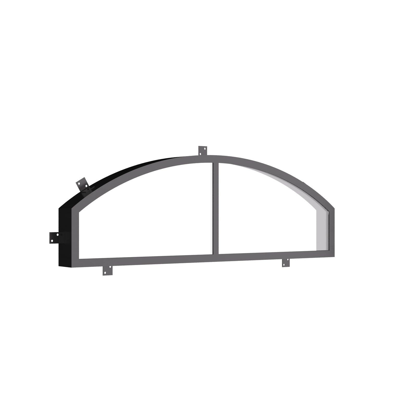 Air 4 black steel arch top glass and dual pane tempered glazing