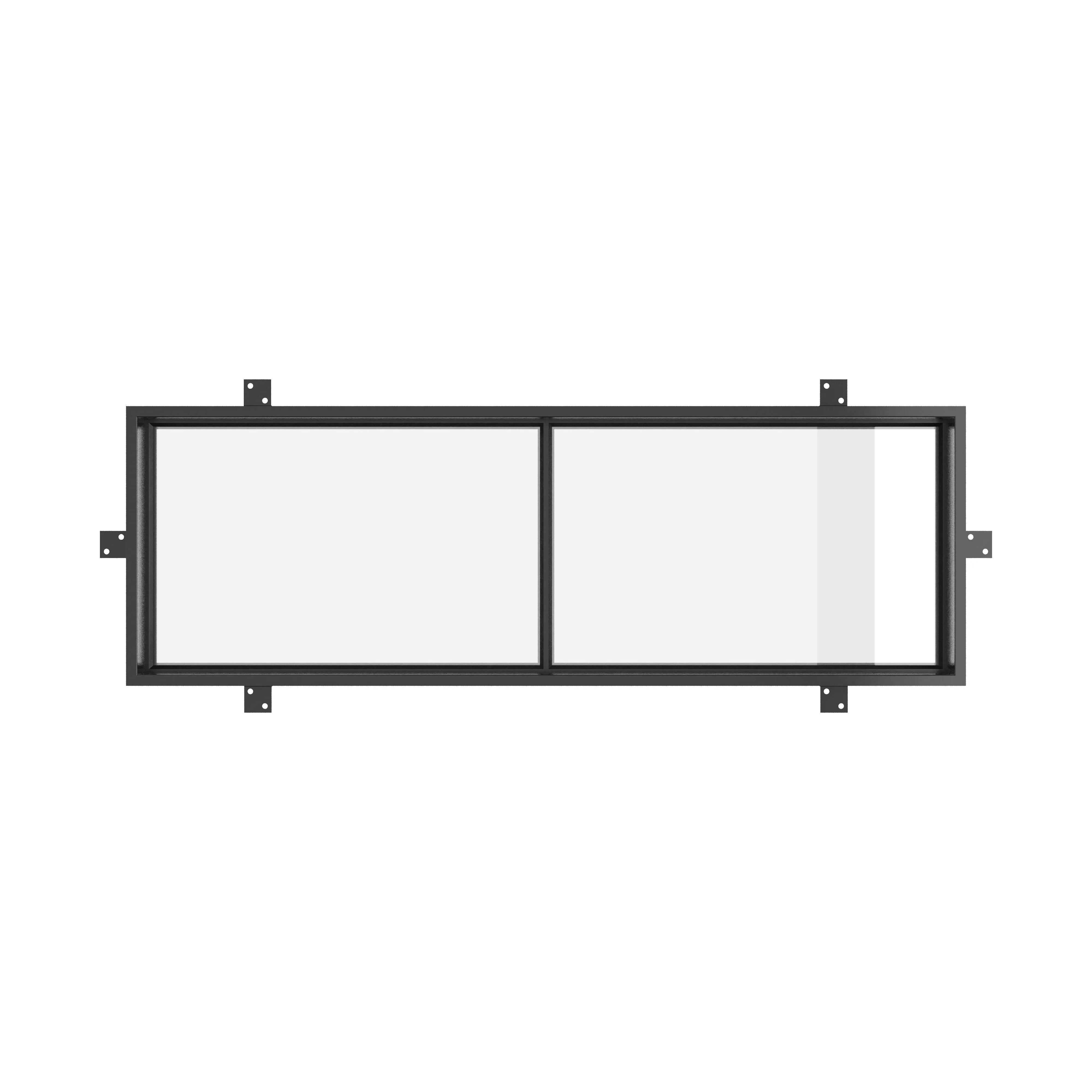 Air 4 flat top exterior window in galvanized steel with dual pane glass
