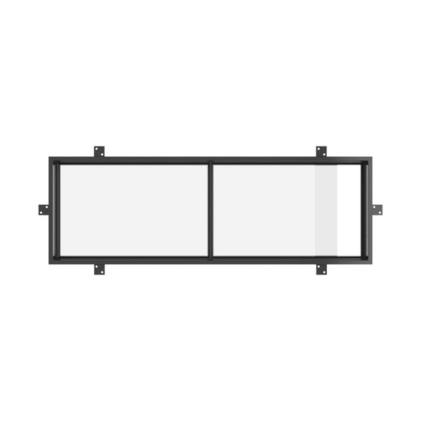 Air 4 flat top exterior window in galvanized steel with dual pane glass