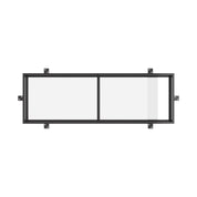 thermally broken exterior steel door with flat top transom window