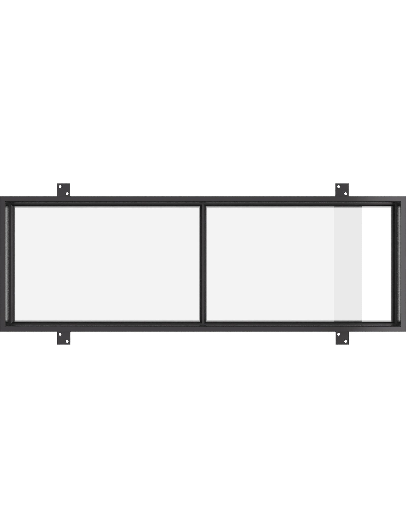thermally broken exterior steel door with flat top transom window