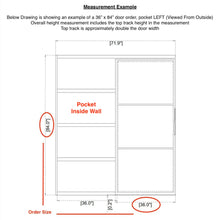 Load image into Gallery viewer, Diagram of pocket top track sliding door showing the pocket that sits inside the wall