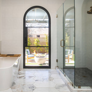 Arch Top Single Steel Door in luxury bathroom