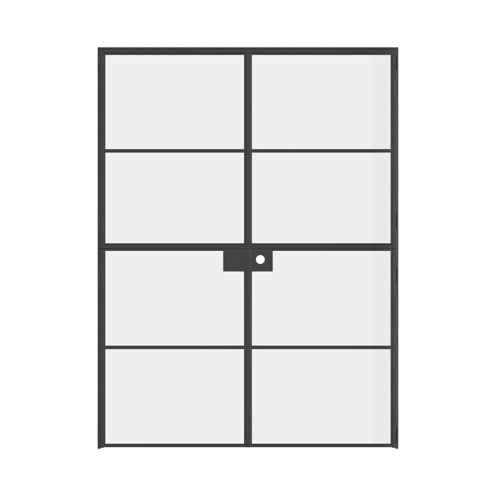 Air 4 split double doors in hot-rolled OTTOSTUMM steel with clean geometric layout