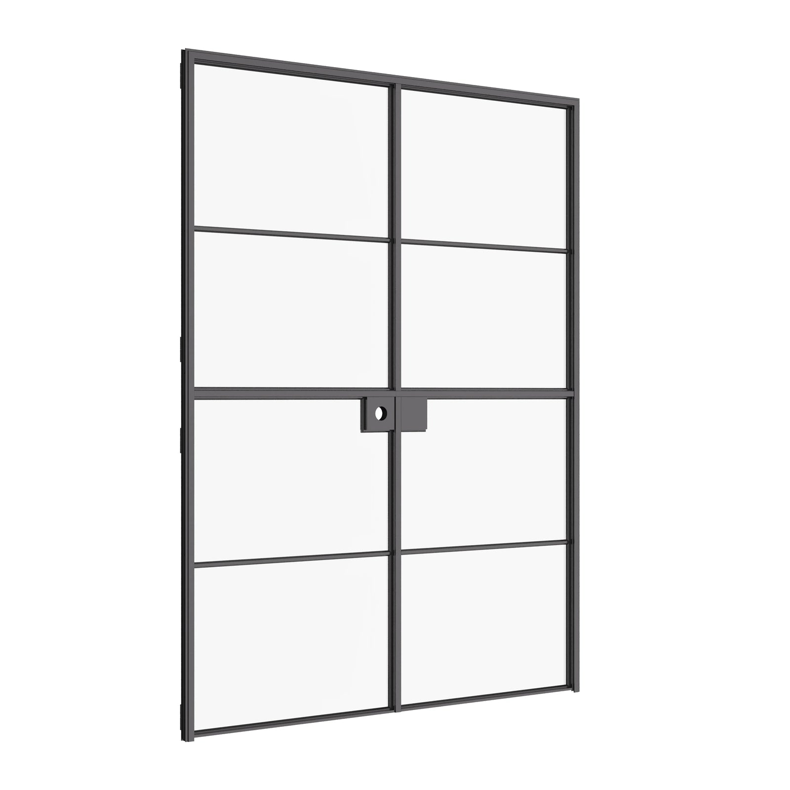 Air 4 double Dutch interior doors with horizontal divide and sleek black steel frame