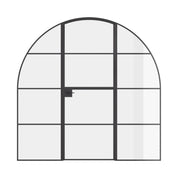 Air 4 Dutch full arch single door with sidelights in solid steel frame