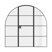Air 4 Dutch full arch single door with sidelights in solid steel