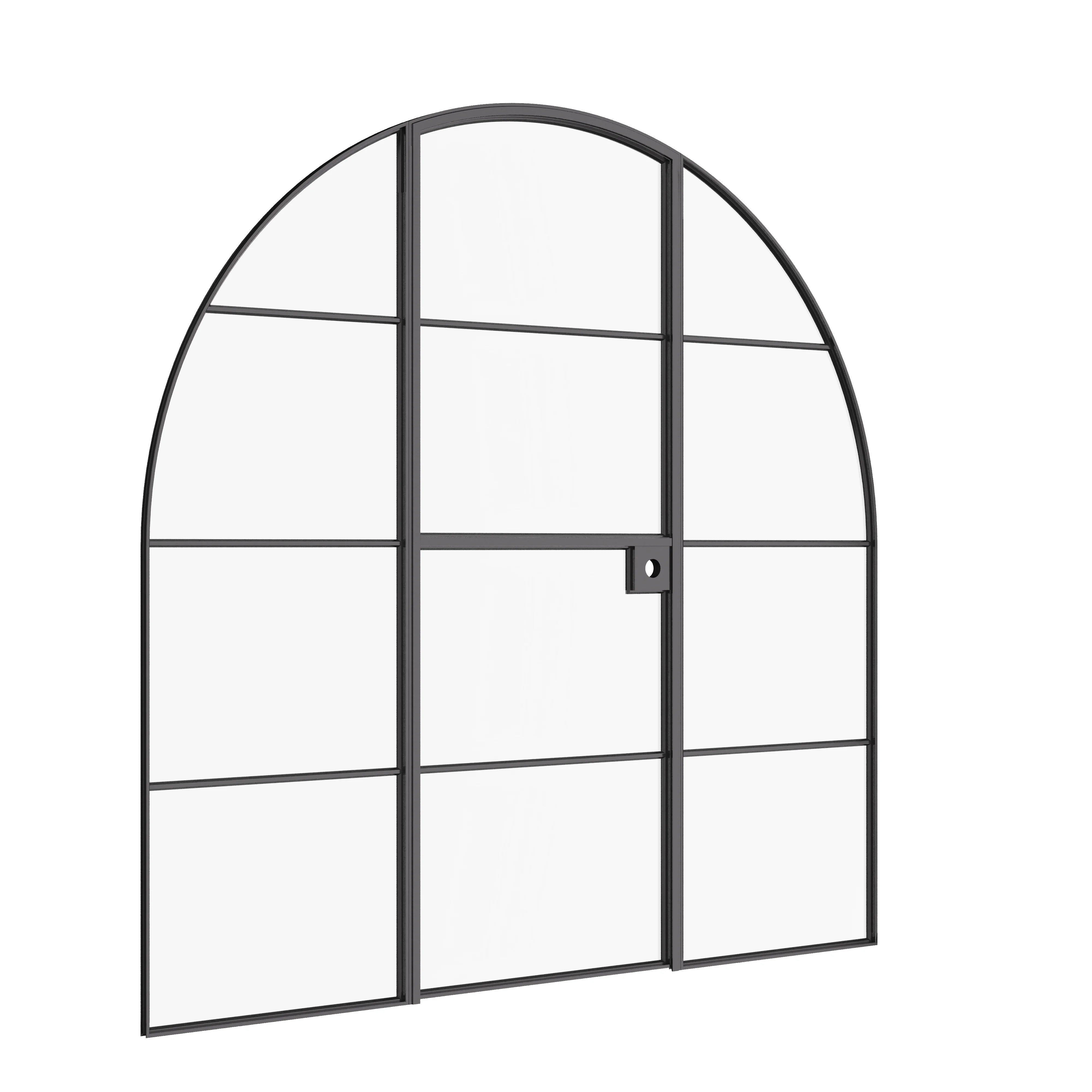 Air 4 arched Dutch single door with sidelites in architectural steel