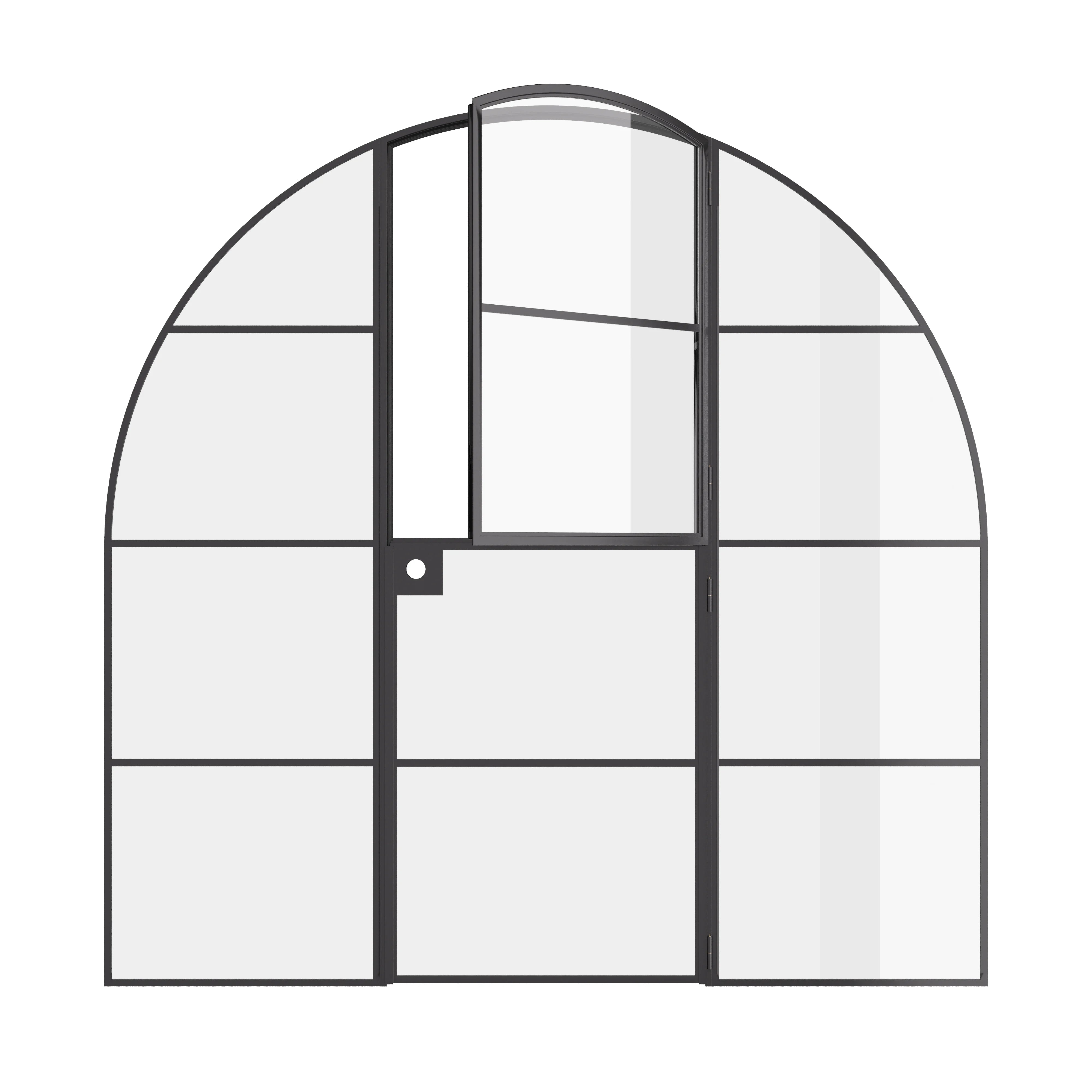 Air 4 Dutch full arch OTTOSTUMM steel door with flanking glass panels