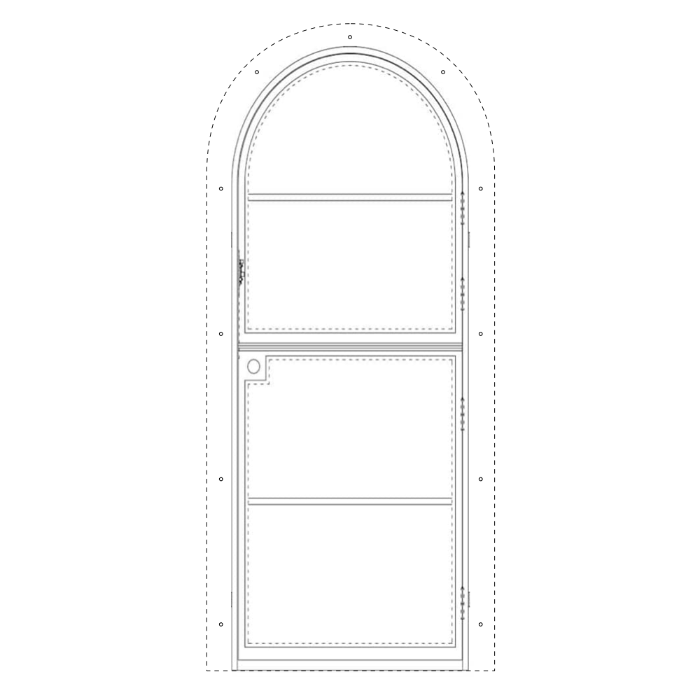 Full Arch Steel Dutch Door CAD