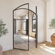 Air 4 arched top double doors featuring slim profiles and clear glass panels