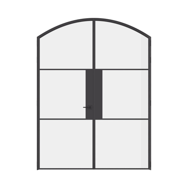 Air 4 double arch interior doors in solid steel with graceful curved design