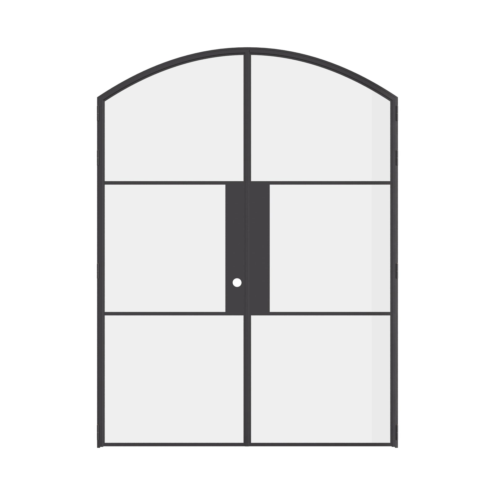 Air 4 architectural double arch door set in black OTTOSTUMM steel with narrow muntins