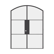 Air 4 architectural double arch door set in black OTTOSTUMM steel with narrow muntins