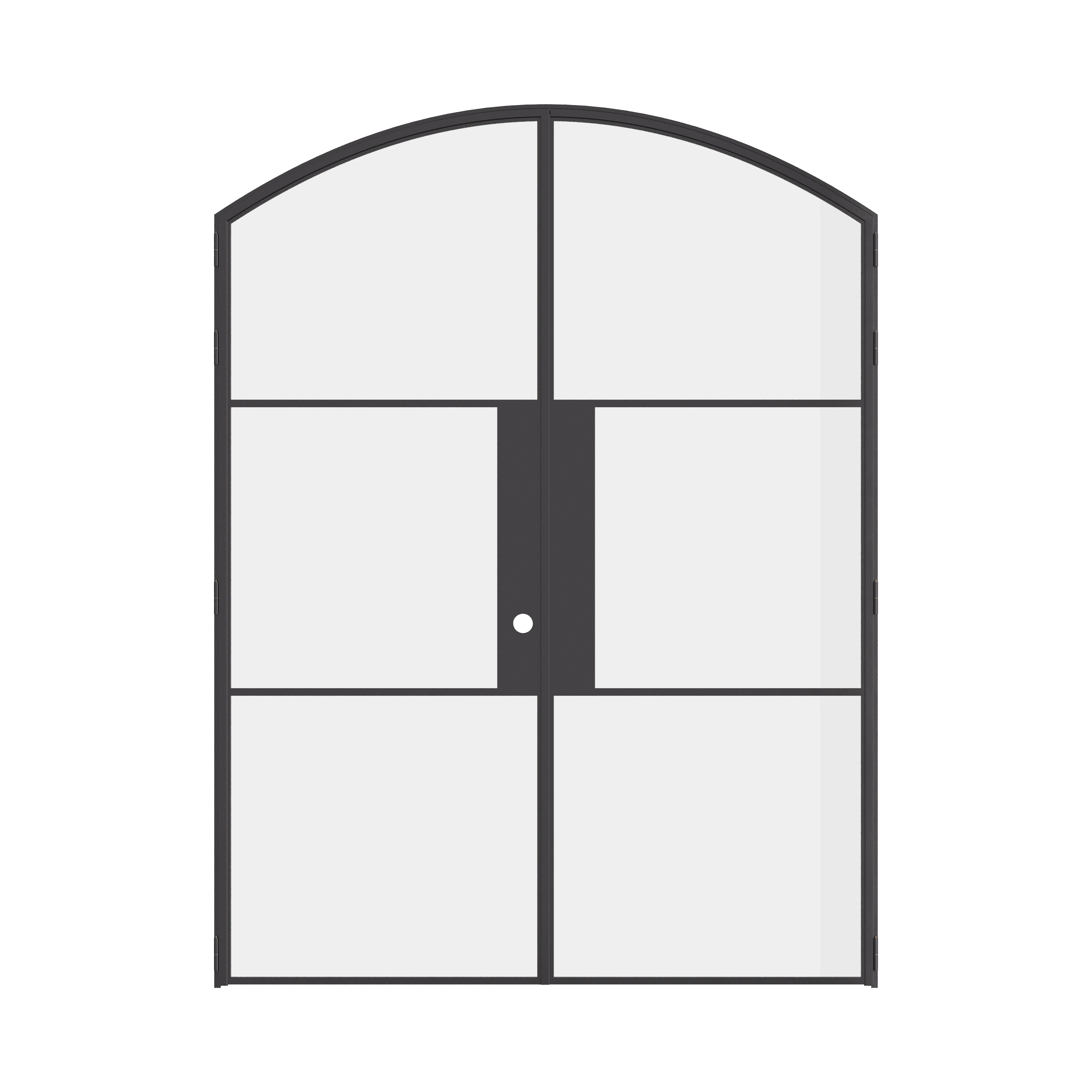 Air 4 architectural double arch door set in black OTTOSTUMM steel with narrow muntins