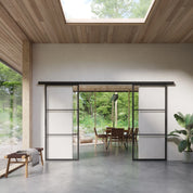 Air 4 double slider door system with slim frames and clear glass panes