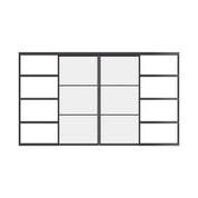 Air 4 double flat pocket slider doors with slim frames and clear glass panes