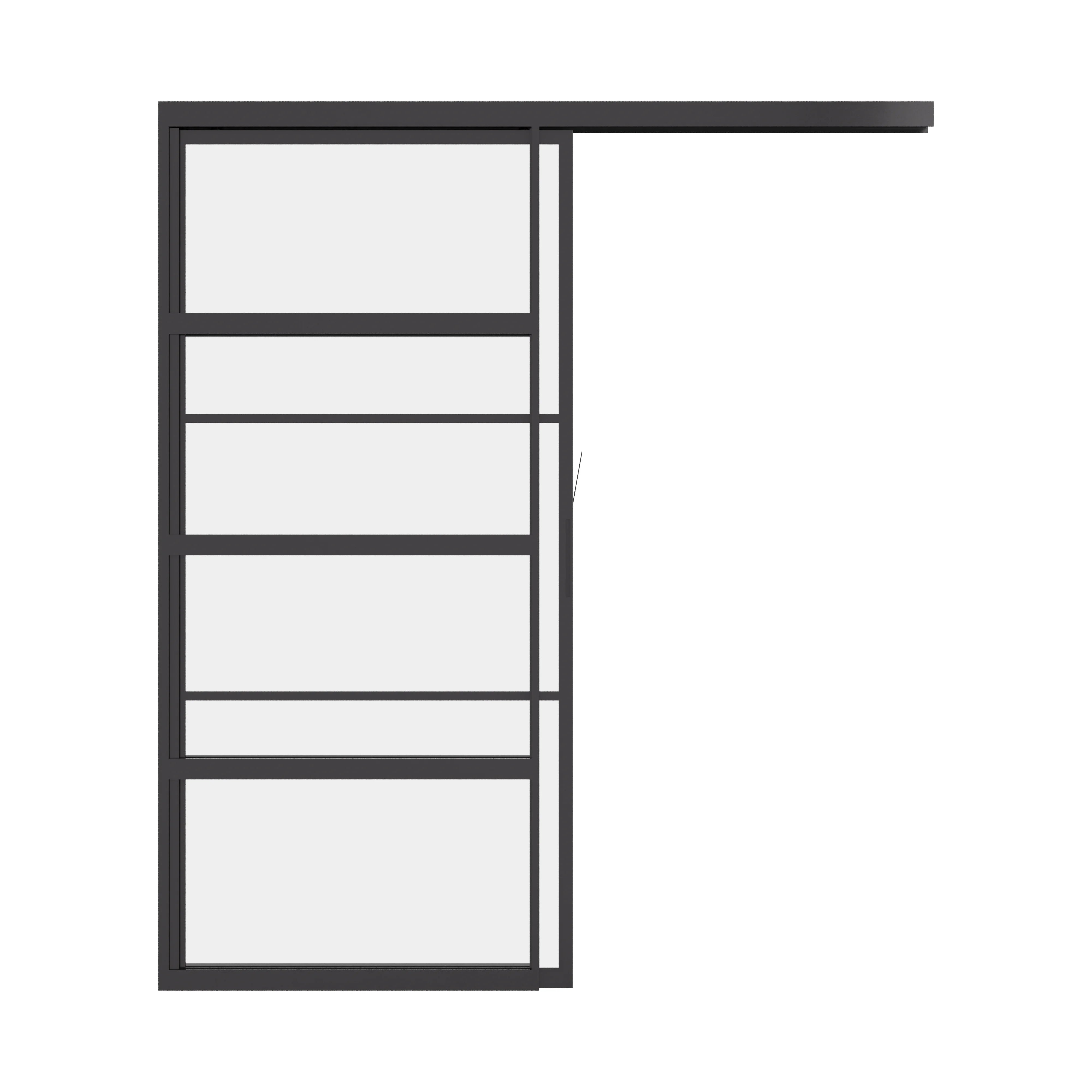Air 4 interior pocket sliding door with clean lines and geometric muntin layout