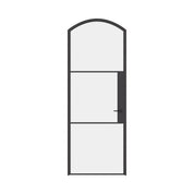 Air 4 single arch steel door with curved top and clear tempered glass panels