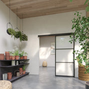 Air 4 top track sliding door with minimalist grid and narrow sightlines
