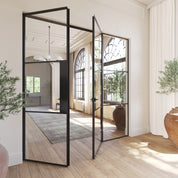 Air 4 double flat OTTOSTUMM steel doors with single left side window panel