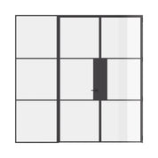 Air 4 double flat doors with left sidelight in solid steel frame