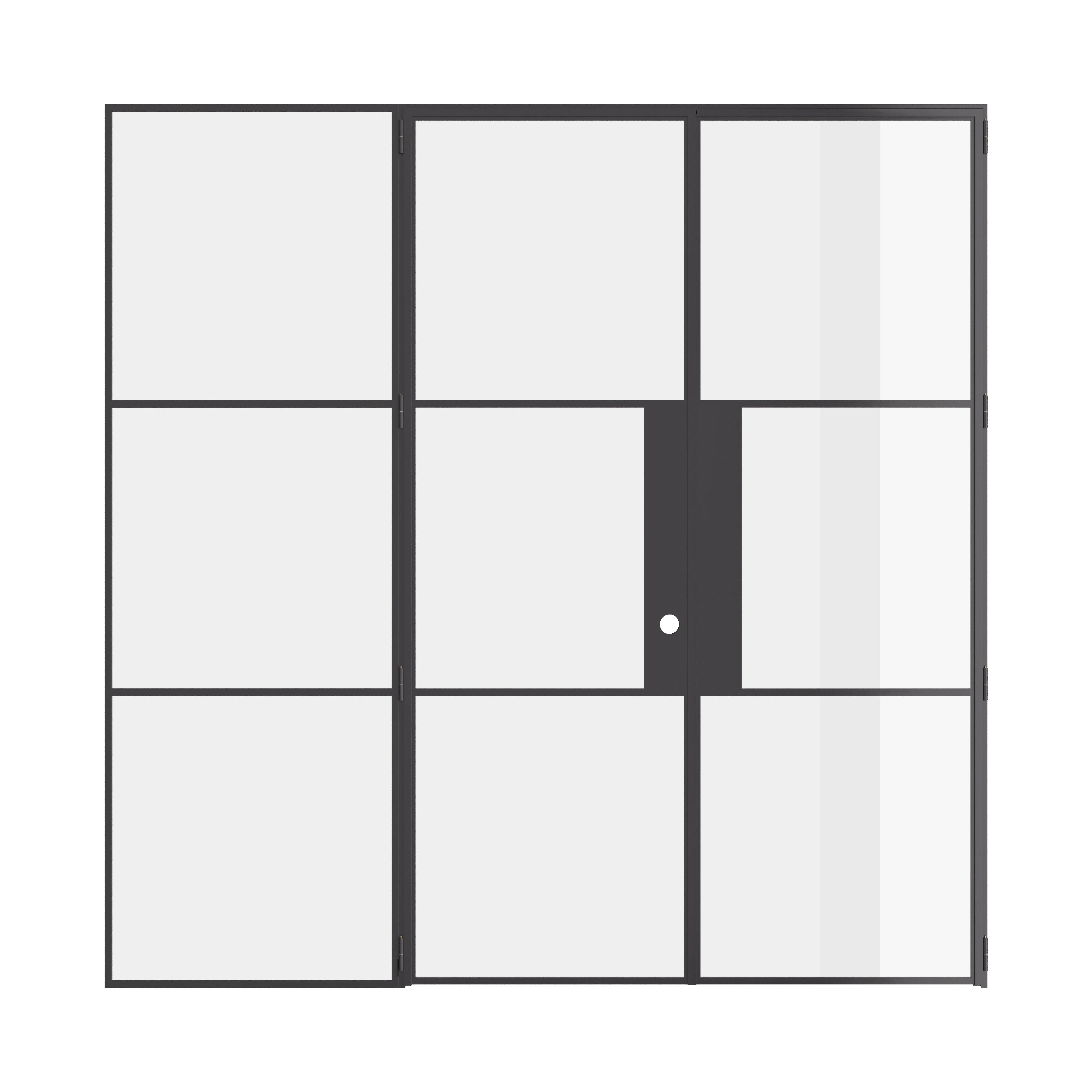 Air 4 flat top double doors with left glass panel and slim frame