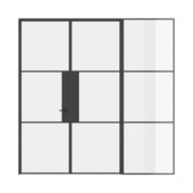 Air 4 double flat doors with right sidelight in strong steel frame