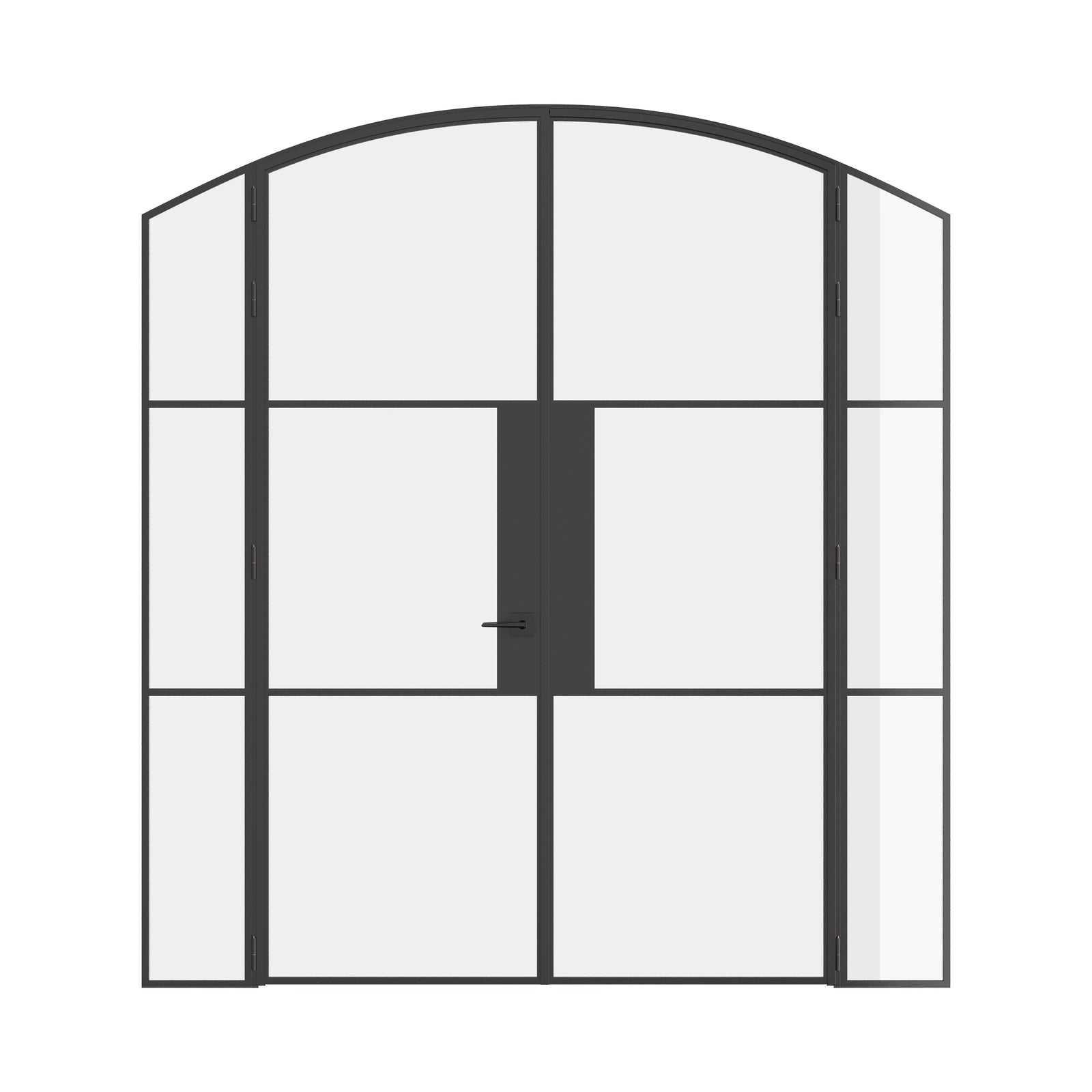 Air 4 double arch doors with sidelights in hot-rolled steel frame
