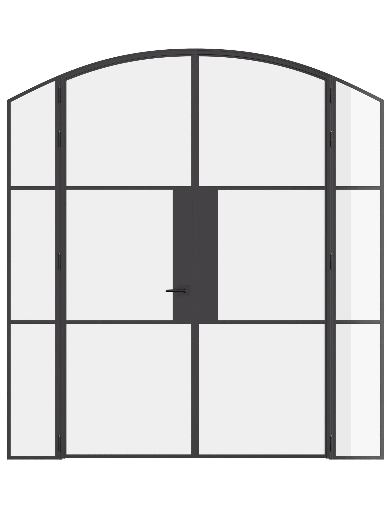 Air 4 double arch doors with sidelights in hot-rolled steel frame