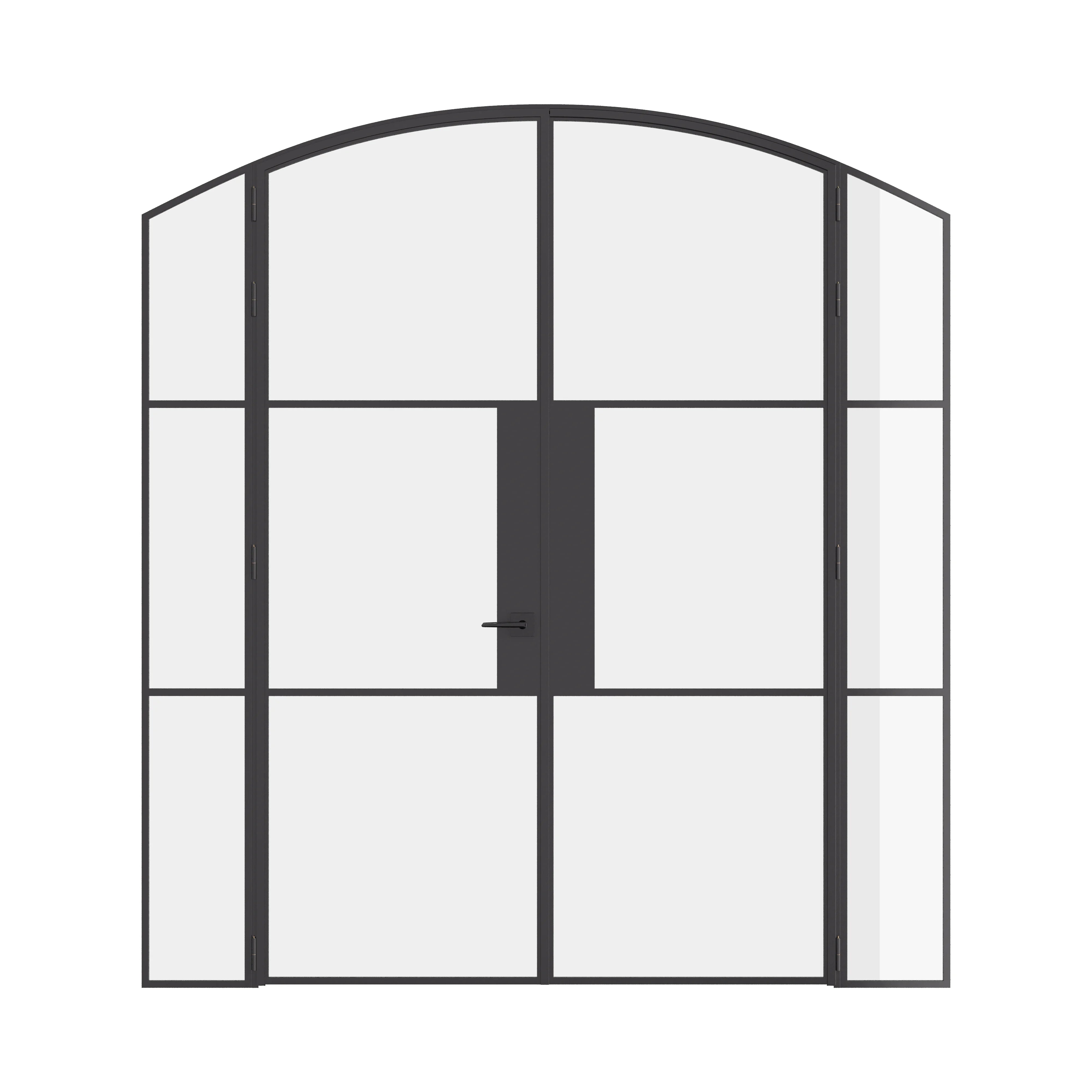 Air 4 double arch doors with sidelights in hot-rolled steel frame