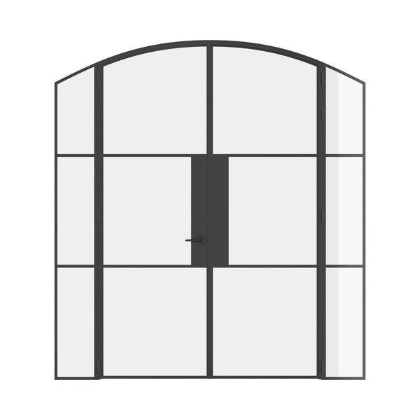 Air 4 double arch doors with sidelights in hot-rolled steel frame