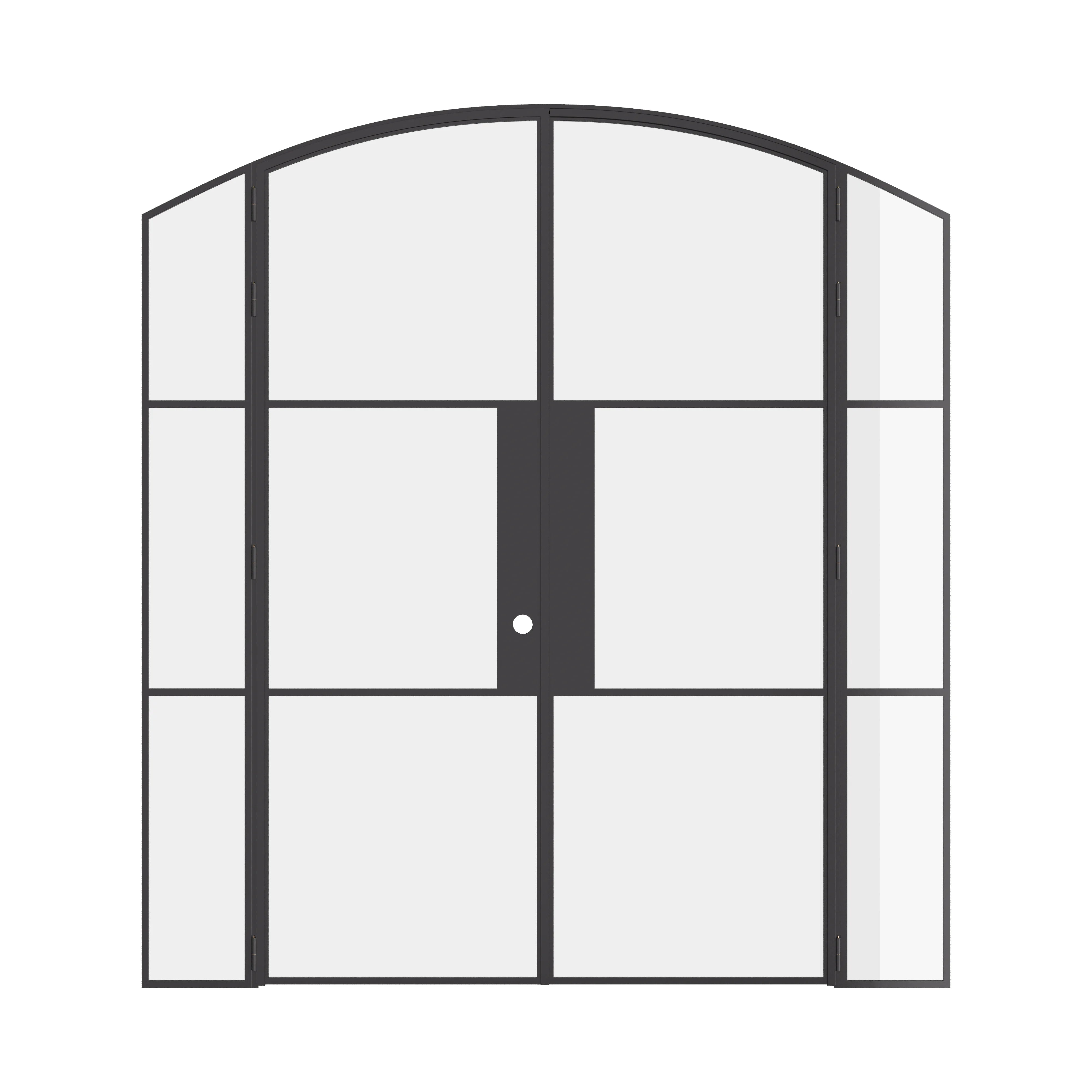 Air 4 arched double door set with side windows and tempered glass