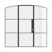 Air 4 single arch door with sidelights in solid steel and narrow sightlines