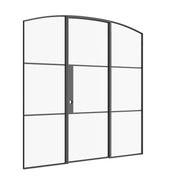 Air 4 single arch steel door with flanking glass sidelites