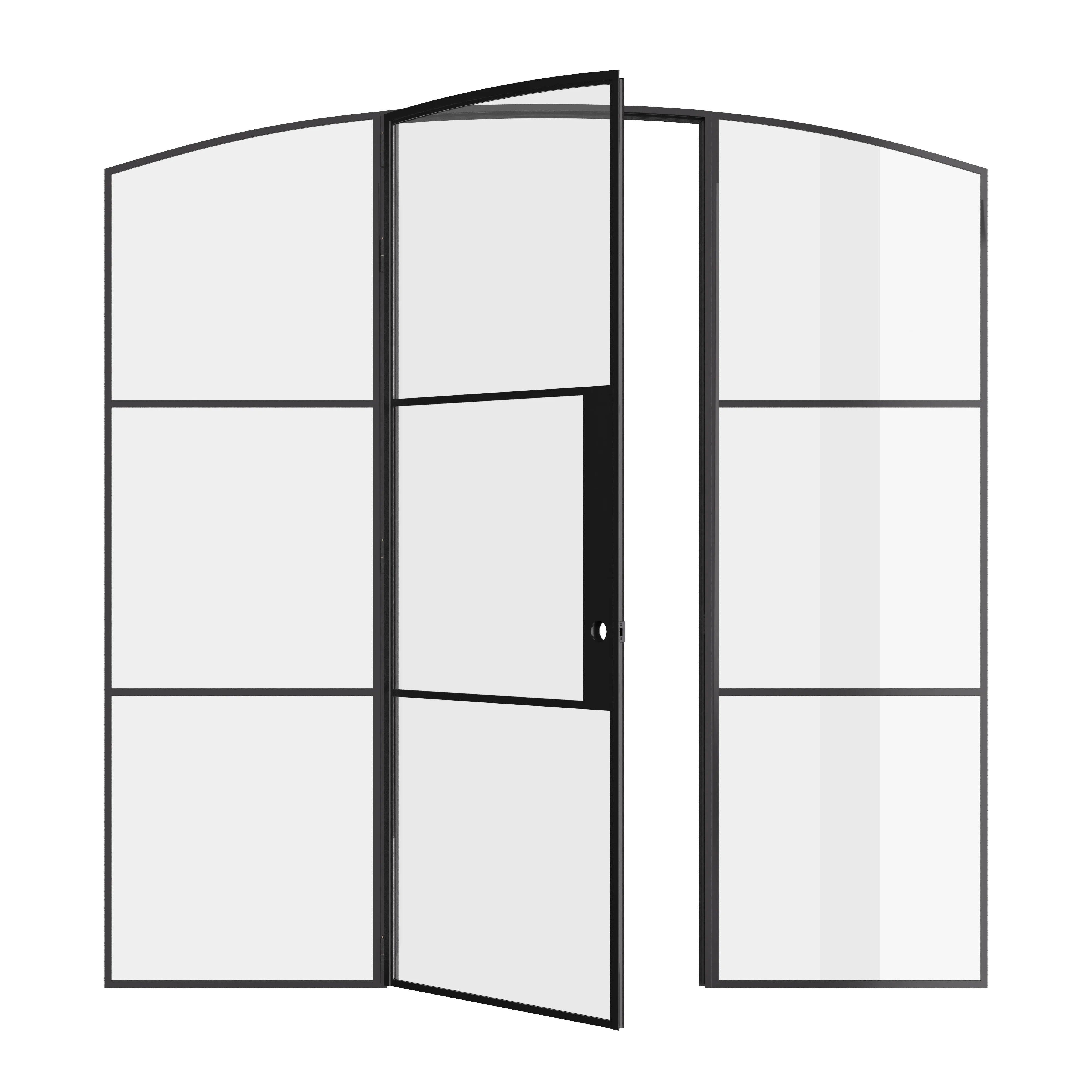Air 4 interior arch door with side panels in durable steel construction