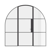Air 4 single full arch door with side windows in strong steel frame