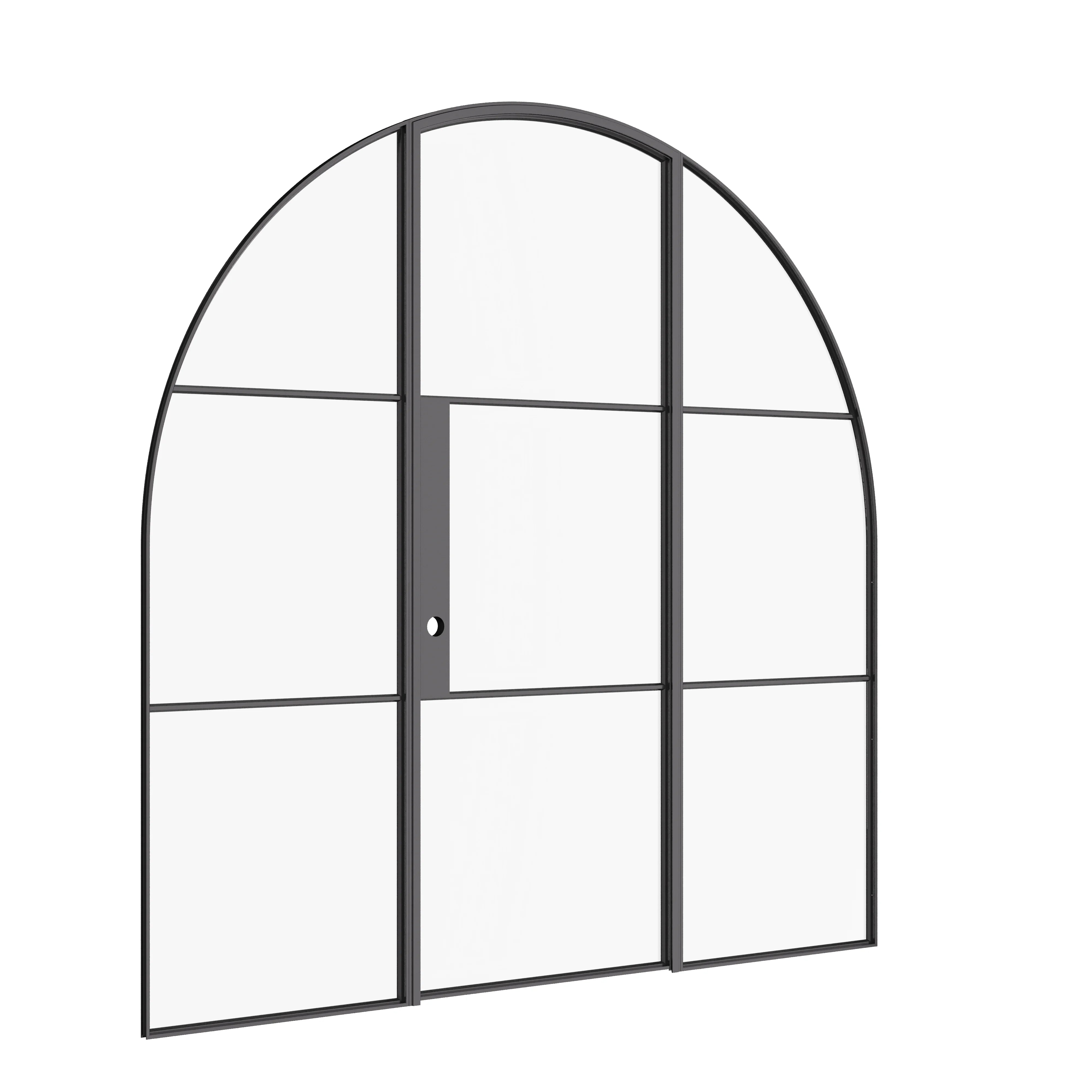 Air 4 full arch single door system with side glass panels