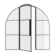 Air 4 curved top door with sidelights in architectural steel build