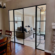 Air 4 modular double door with side windows in sleek black steel construction