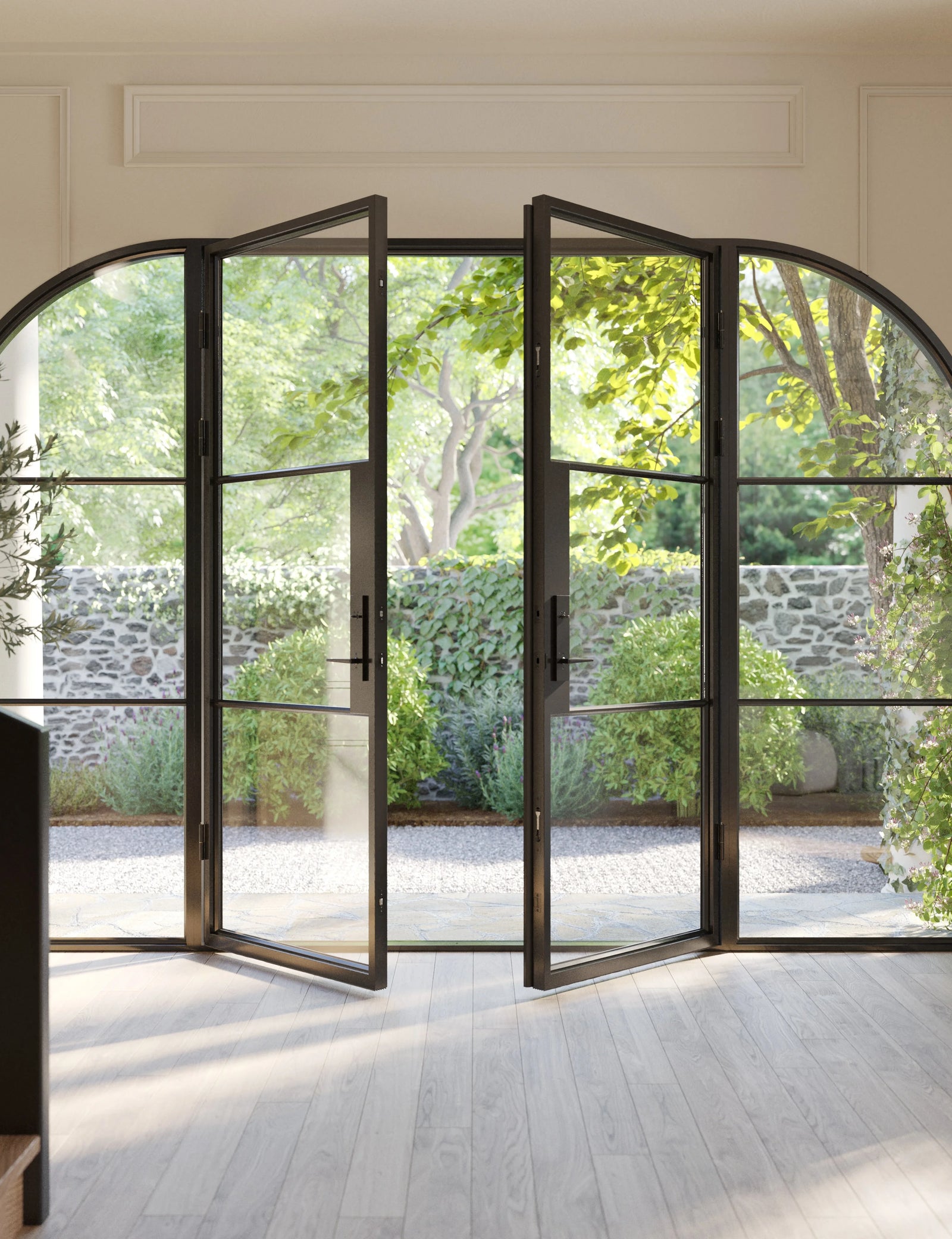 Air 4 Loop double flat doors with side windows and glass design