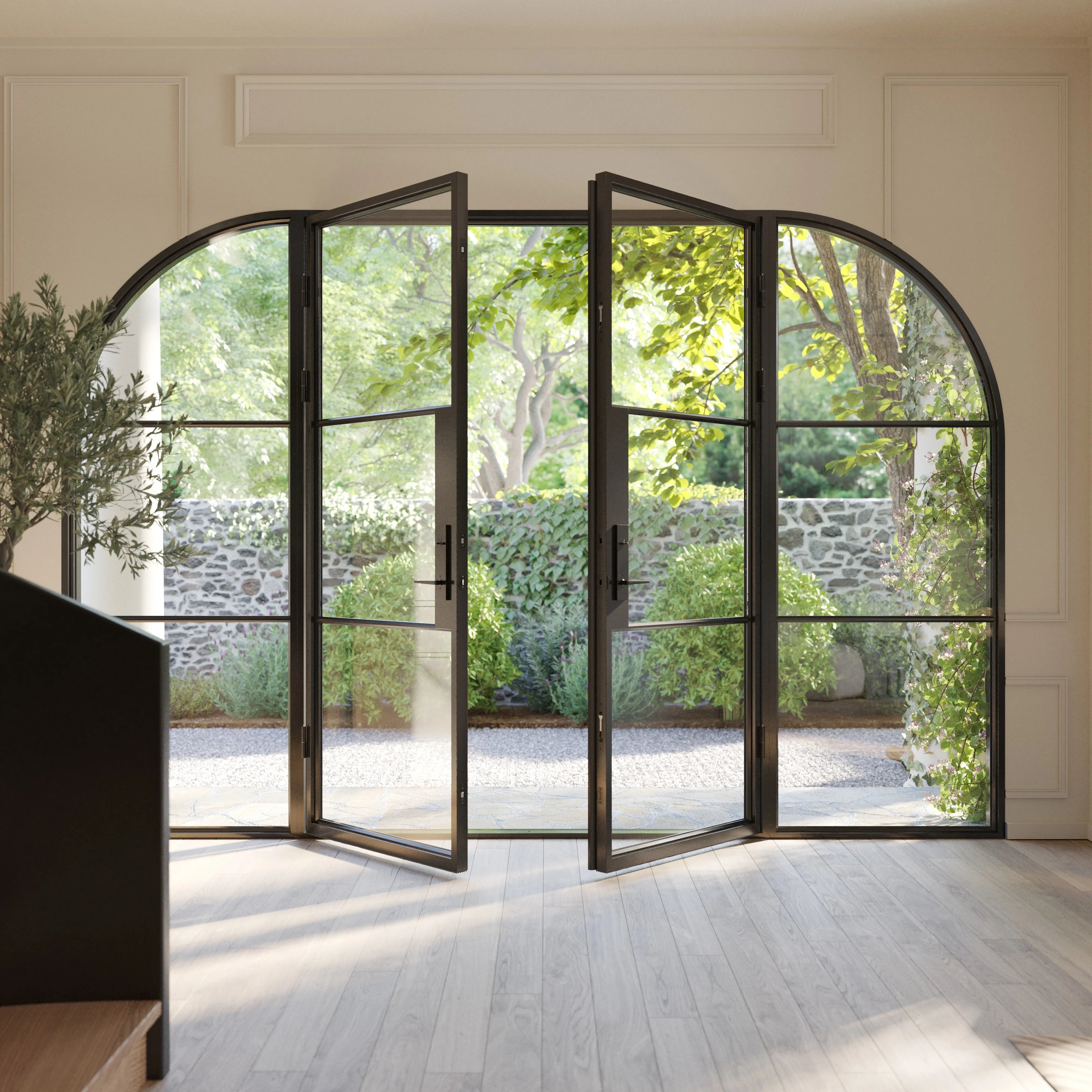 Air 4 Loop double flat doors with side windows and glass design