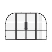 Air 4 Loop architectural steel double flat door with arched sidelights and thermal break